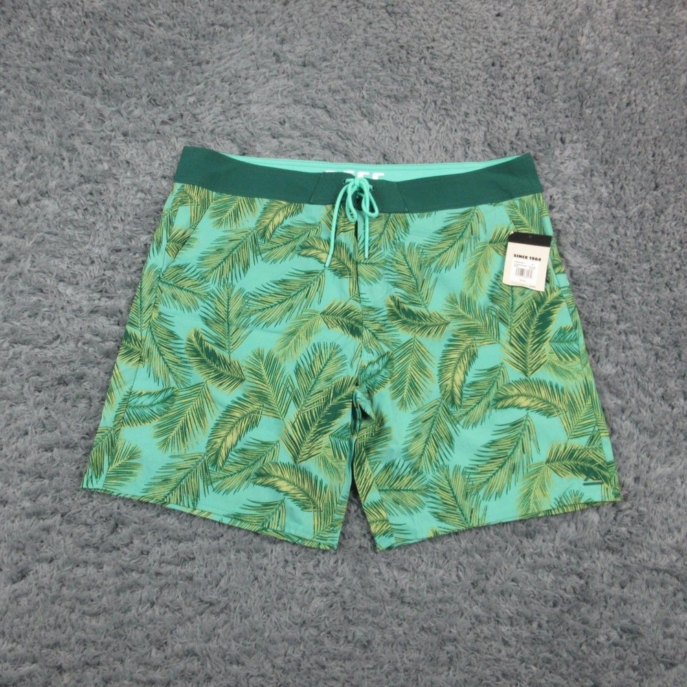 Reef Harrison Board Shorts Mens 40 Green Palm Print Surf Stretch 41x8.5* NWT